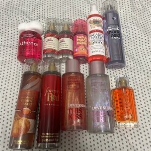Body Mist lot: Bath & Body Works, Pink Victoria Secret, Athena, Ariana Grande.